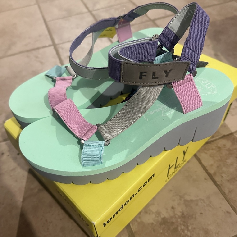 Fly London Colour Block Sandals